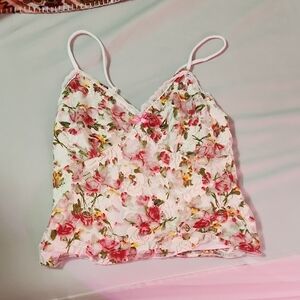 Vibe Pink Floral Lace Camisole